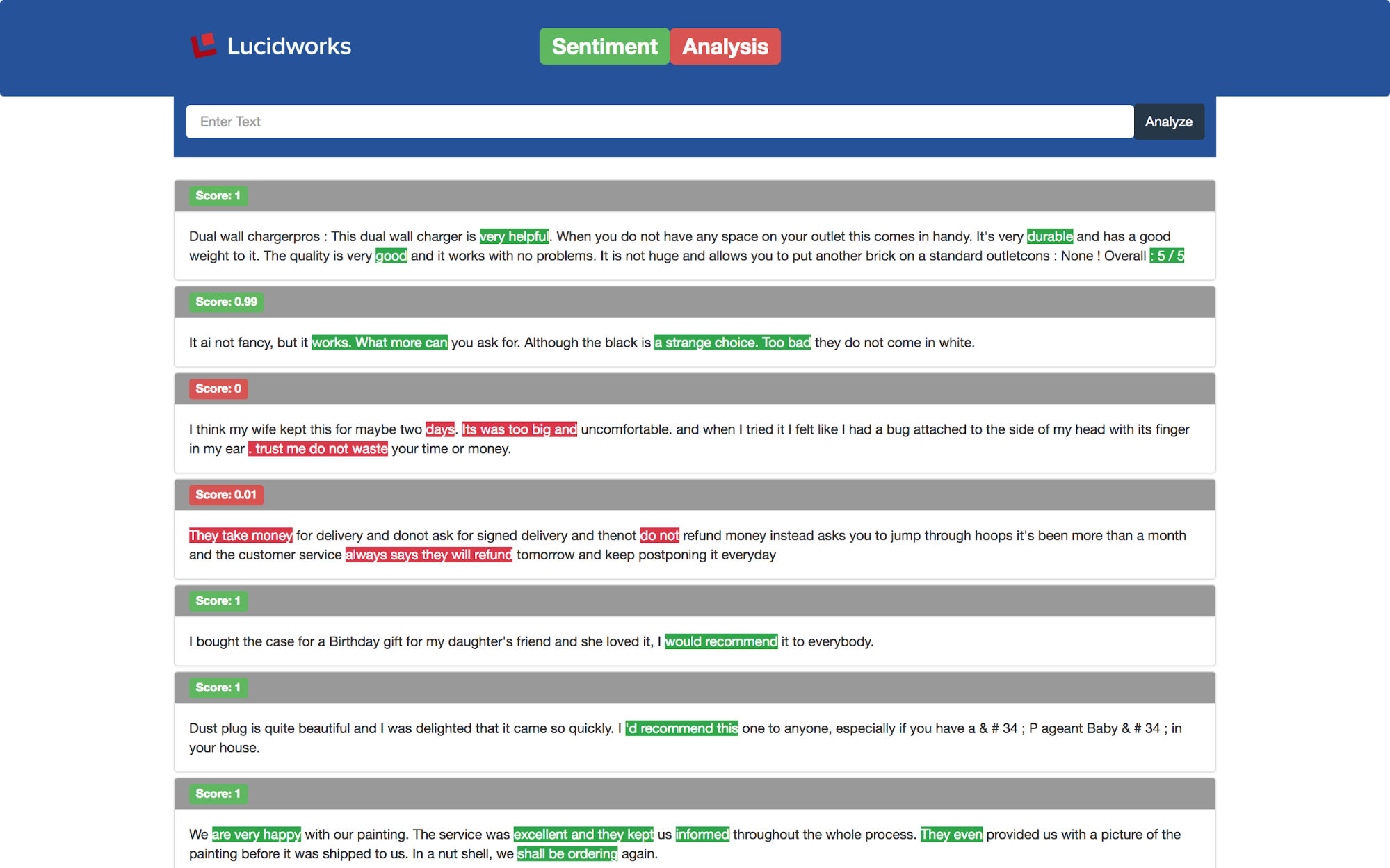 sentiment analysis