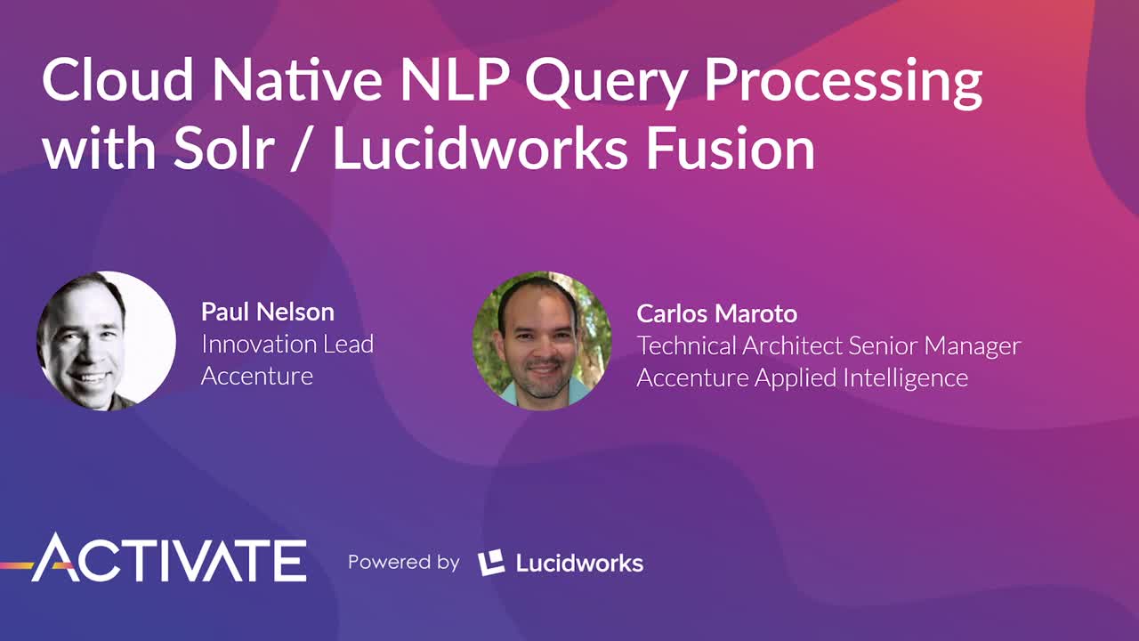 Cloud Native NLP Query Processing with Solr / Lucidworks Fusion