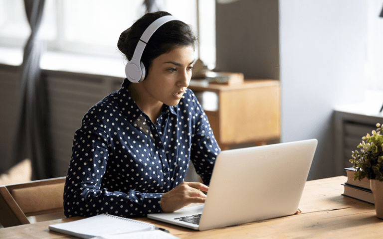 Website Search woman using her laptop